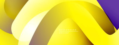 Soyut sarı mor tasarım. Düz eğriler, dinamik görsel akış yaratır. Dijital projeler için modern gradyan arka plan.