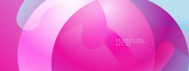 Soyut sıvı şekiller, canlı pembeler, morlar, maviler harmanlanır. Modern tasarım, pürüzsüz gradyanlar dinamik görsel efekt yaratır.