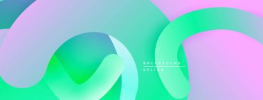 Soyut sıvı şekiller, pastel renklerin karışımı. Pürüzsüz gradyanlar dinamik görsel akış yaratır. Arka planlar için modern tasarım ögesi.