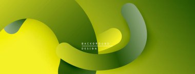 Soyut sıvı şekiller, canlı yeşil renkler, modern tasarım. Yumuşak eğimler dinamik bileşim yaratır, mükemmel arkaplan.