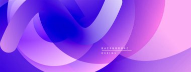 Soyut sıvı şekiller, canlı mor renkler pembeye karışıyor. Modern tasarım hareketi, pürüzsüzlüğü, nazik eğilimleri çağrıştırır..
