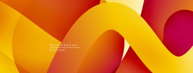Soyut akışkan şekiller, sıcak renk paleti. Gradyan geçişler dinamik görsel doku yaratır. Modern tasarım ögesi.
