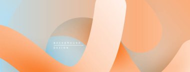 Soyut arkaplan özellikleri katmanlı şekiller, yumuşak renkler. Şeftali, mavi, bej renkleri modern estetik yaratır. Minimalist tasarım.