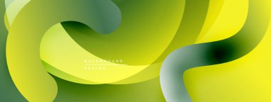 Soyut sıvı şekiller, canlı yeşiller, sarılar modern arka plan oluşturur. Yumuşak gradyanlar, akan tasarım görsel cazibe sunar.