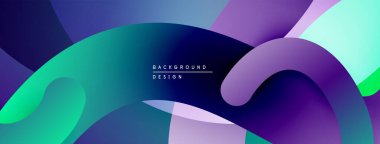 Soyut sıvı şekiller, canlı renklerin karışımı. Gradyan arka plan dinamik görsel deneyim yaratır. Modern tasarım ögesi.