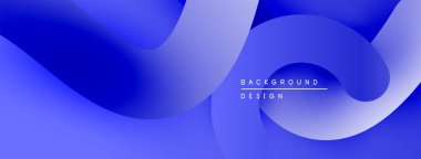 Soyut mavi katmanlar akışkan şekiller yaratır. Modern tasarım, düzgün eğimler, asgari estetik. Sunumlar için mükemmel arkaplan.