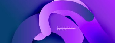 Soyut mor katmanlar akışkan şekiller yaratır. Gradyan renkler sorunsuzca harmanlanarak dinamik arkaplan tasarımı oluşturur. Modern estetik.