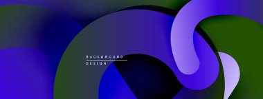 Soyut sıvı şekiller, canlı renklerin karışımı. Modern tasarım, pürüzsüz eğimler dinamik kompozisyon yaratır. Mükemmel arkaplan.