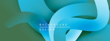 Soyut sıvı şekiller, mavi renkler sessiz yeşille harmanlanmış. Modern tasarım, sakin ve akan enerjiyi çağrıştırıyor. Metin arkaplan tasarımı okur.