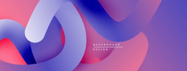 Soyut sıvı şekiller, canlı pembeler, maviler, morlar harmanlanır. Modern tasarım dinamik görsel akış yaratır, pürüzsüz gradyanlar.