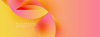 Soyut sıvı şekilleri, canlı sarı, turuncu ve pembe renkleri harmanlarlar. Gradyan arka plan modern tasarım elementleri, pürüzsüz geçişler öneriyor.