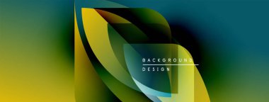 Soyut renkli arkaplan. Dinamik şekiller çakışıyor, canlı gradyanlar yaratıyor. Metin arka plan tasarımı okur. Modern estetik.