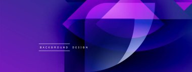 Soyut mor tasarım. Üst üste binen şekiller dinamik değişim etkisi yaratır. Çeşitli projeler için modern arkaplan.