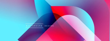 Soyut gradyanlar çakışıyor, dinamik görsel etki yaratıyor. Mavi, pembe, mor renkler kusursuz bir şekilde harmanlanır. Modern tasarım ögesi.