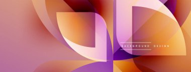 Soyut geometrik şekiller harmanlanarak canlı turuncu ve mor renkler yaratır. Modern tasarım enerji, akıcılık ve görsel ilgiyi çağrıştırır..