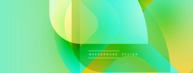 Soyut sıvı şekiller, canlı yeşil sarı renkler. Modern tasarım, pürüzsüz eğimler dinamik kompozisyon yaratır. Minimalist estetik.