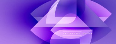 Soyut mor arkaplan. Üst üste binen şekiller dinamik görsel efekt yaratır. Dijital projeler için modern tasarım.