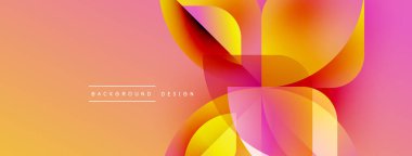 Soyut renkli şekiller örtüşür ve dinamik bir arkaplan oluşturur. Sıcak tonlar baskın, enerji ve hareket izlenimi veriyor. Modern tasarım ögesi.
