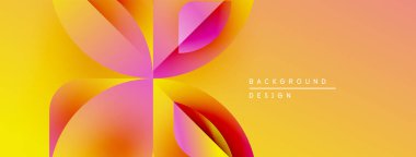 Soyut çiçek tasarımı. Canlı turuncu, sarı, pembe renkler kusursuz bir şekilde harmanlanır. Modern arkaplan dijital projeler için mükemmel.
