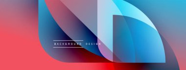 Soyut sıvı şekilleri örtüşür ve canlı renk değişimleri yaratır. Kırmızı, mavi, mor renkler kusursuz bir şekilde harmanlanır. Modern tasarım ögesi.