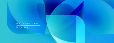 Soyut mavi gradyanlar çakışıyor, dinamik görsel doku oluşturuyor. Modern tasarım öğeleri akıcılık ve yenilik önerir.