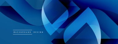 Soyut mavi tasarım akış şekilleri, gradyanlar, geometrik formlar içerir. Arka planlar, pankartlar, sunumlar için modern estetik.