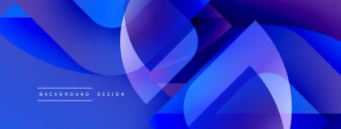 Soyut mavi tasarım üst üste binen şekiller, gradyanlar. Modern estetik, arka planlar ve sunumlar için uygun. Mevcut en küçük metin.
