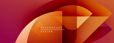 Soyut geometrik şekiller, sıcak renk paleti. Kırmızı, turuncu renkler harmanlanarak dinamik görsel efekt yaratır. Modern tasarım ögesi.
