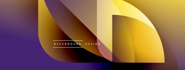 Soyut geometrik şekiller mor, altın rengi harmanlarlar. Modern tasarım katmanlı biçimler, gradyan etkisi. Mevcut en küçük metin.