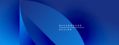 Soyut mavi gradyanlar dinamik katmanlar oluşturur. Metin arka plan tasarımı okur, basit, modern estetik. Yumuşak eğriler kompozisyona hakim.