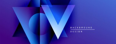 Soyut mavi tasarım, canlı görsel etki yaratan katmanlı geometrik şekiller oluşturur. Metin arka plan tasarımı okur. Modern, şık bir sunum.