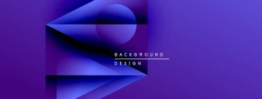Soyut mor tasarım geometrik şekiller, gradyanlar, metin okuma arkaplan tasarımı içerir. Modern estetik, canlı renkler, basit kompozisyon.