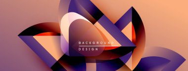 Soyut geometrik şekiller örtüşür ve dinamik bir değişim etkisi yaratır. Sıcak renkler kompozisyona hakim, modern tasarımın estetik olduğunu gösteriyor..