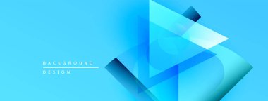 Parlak mavi soyut tasarım. Geometrik şekiller, dinamik görsel efekt oluşturur. Arkaplan derinlik katar, modern his katar.