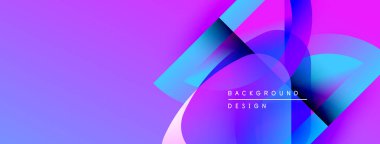 Soyut mor dizayn, üst üste binen şekiller, gradyanlar. Metin arka plan tasarımı okur. Modern, canlı, dinamik kompozisyon.