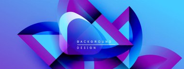 Soyut geometrik şekiller canlı mavileri, morları harmanlıyor. Modern tasarım enerjiyi, hareketi, derinliği çağrıştırıyor. Arkaplan özellikleri metin arkaplanı, tasarım.