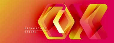 Soyut eğim arkaplanı. Geometrik şekiller örtüşür, dinamik görsel efekt yaratır. Sıcak renkler tasarıma hakim. Metin arkaplan tasarımı okur.