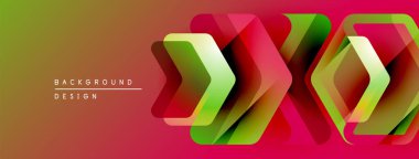 Soyut geometrik şekiller örtüşüyor, canlı renk eğimleri yaratıyor. Arkaplanda metin arkaplan tasarımı var. Modern, dinamik kompozisyon.