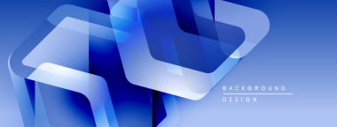 Soyut mavi tasarım katmanlı şekiller içerir. Renkler derinlik yaratır, modern estetik. Minimalist tarz uygun arkaplanlar.