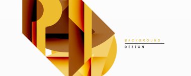 Soyut geometrik bileşim. Katmanlar, ılık sarı turuncu renkler kullanarak derinlik yaratır. Arka planlar ve sunumlar için modern tasarım ögesi uygun. Minimalist estetik.