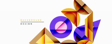 Soyut geometrik bileşim. Üst üste binen şekiller dinamik görsel efekt yaratır. Parlak renkli, sarı, altın kaplama tasarım. Modern estetik, temiz çizgiler, minimalist tarz..