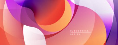 Soyut canlı katmanlar örtüşüyor. Yumuşak eğimler akışkan şekiller yaratır, ılık serin tonlar pürüzsüz harmanlanır. Modern tasarım ögesi.