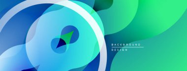 Soyut sıvı şekilleri, mavi, yeşil gradyanlar. Modern tasarım, pürüzsüz geçişler, üst üste binen katmanlar dinamik bileşim yaratır. Mevcut en küçük metin.