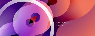 Soyut sıvı şekilleri, canlı gradyanlar. Mor, kırmızı renkler kompozisyona hakim. Arka planlar için modern tasarım ögesi.