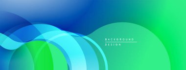 Soyut sıvı şekilleri, mavi yeşil gradyan. Modern tasarım, düz kıvrımlar, dinamik kompozisyon. Dijital projeler için arkaplan ögesi.