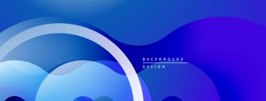 Soyut mavi arkaplan. Üst üste binen şekiller akışkan ve modern tasarım yaratır. Yükselen geçişler derinlik ve görsel ilgi sunar.