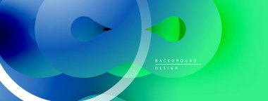 Soyut sıvı şekilleri, mavi yeşil gradyanlar. Modern tasarım, pürüzsüz geçişler, dinamik kompozisyon. Minimalist estetik, canlı renkler.