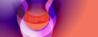 Soyut katmanlar enerjik, akışkan bileşimler yaratır. Mor, pembe, turuncu renkler kusursuz bir şekilde harmanlanır. Modern tasarım ögesi.