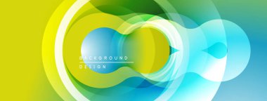Soyut renkli tasarım. Düz gradyanlar, dairesel şekiller, modern estetik. Parlak renkler kusursuz bir şekilde harmanlanarak dinamik görsel efekt yaratır.