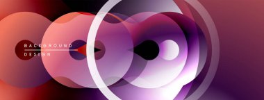 Soyut sıvı şekilleri, daireler, gradyanlar. Modern tasarım, canlı renkler, dinamik kompozisyon. Yumuşak geçişler, zarif estetik..